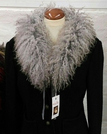 Tibetlamm Schal grau